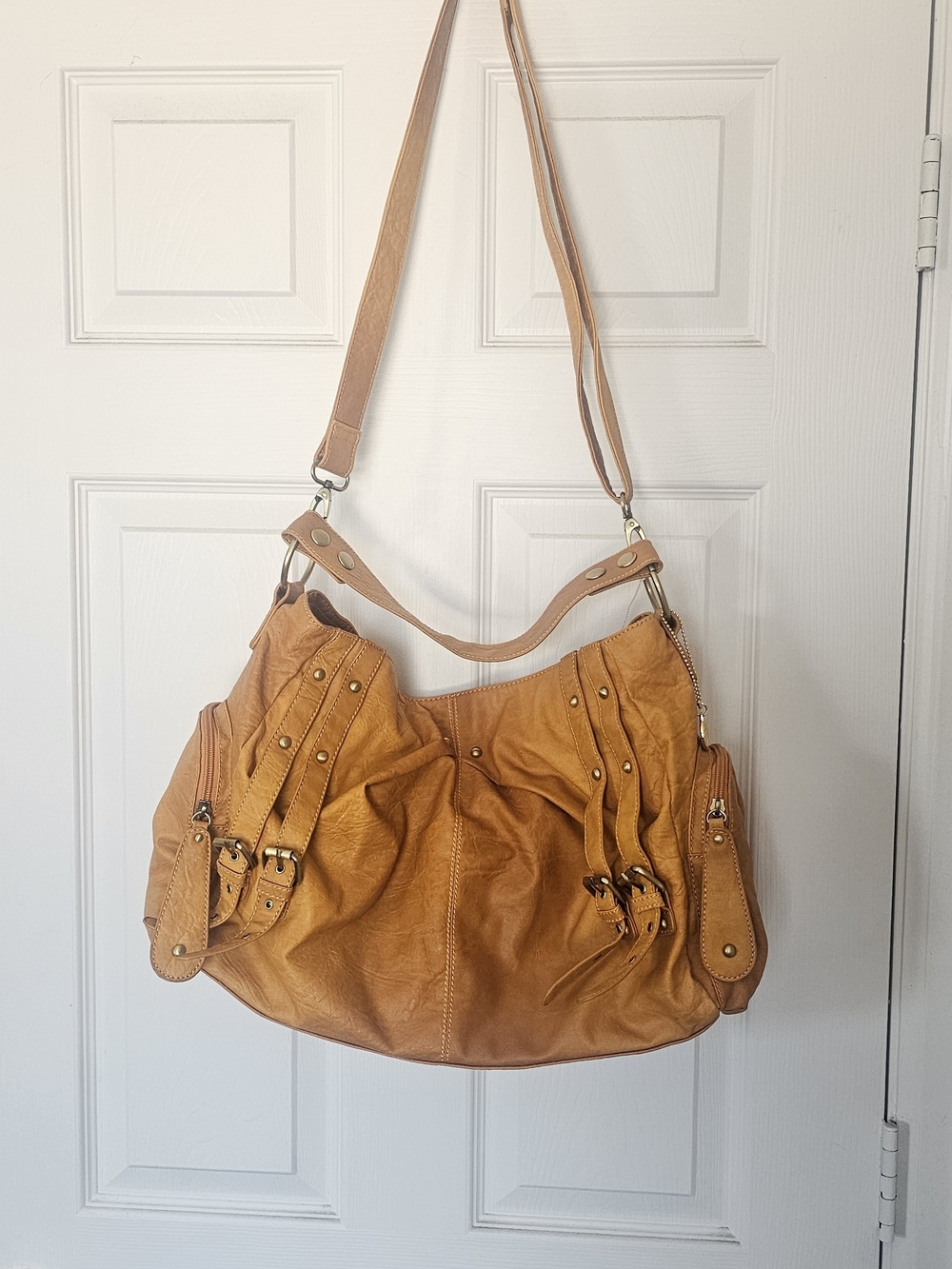 Women's Tan Big Buddha Hobo Shoulder Bag